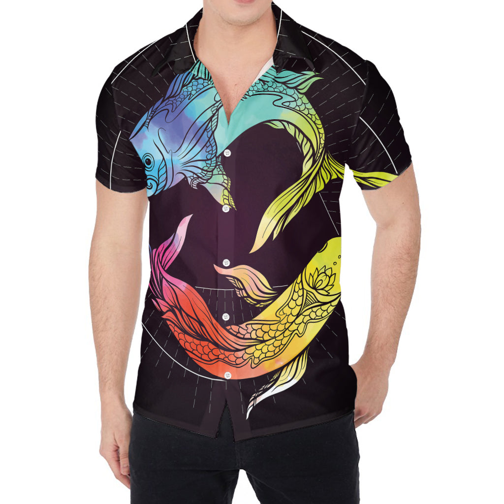 Colorful Pisces Sign Print Men's Shirt