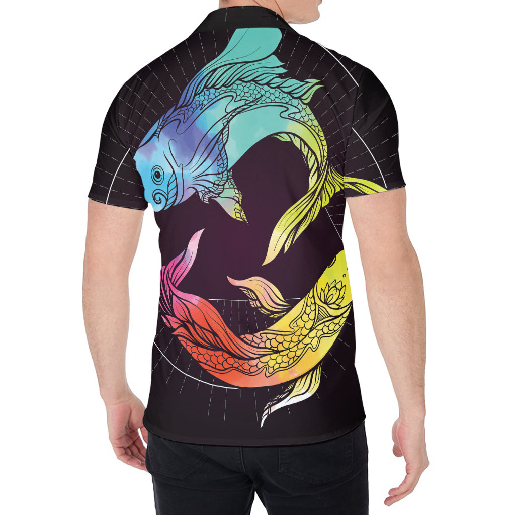 Colorful Pisces Sign Print Men's Shirt