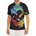 Colorful Pisces Sign Print Men's Short Sleeve Rash Guard