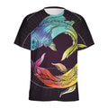 Colorful Pisces Sign Print Men's Athletic T-Shirt