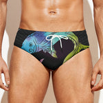 Colorful Pisces Sign Print Men's Swim Briefs