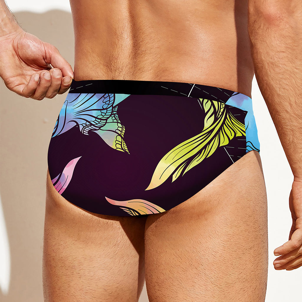 Colorful Pisces Sign Print Men's Swim Briefs