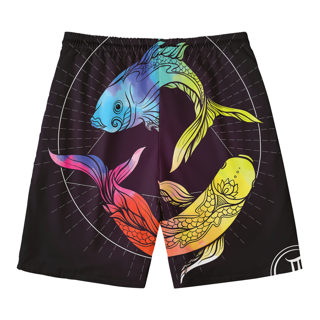 Colorful Pisces Sign Print Men's Swim Trunks