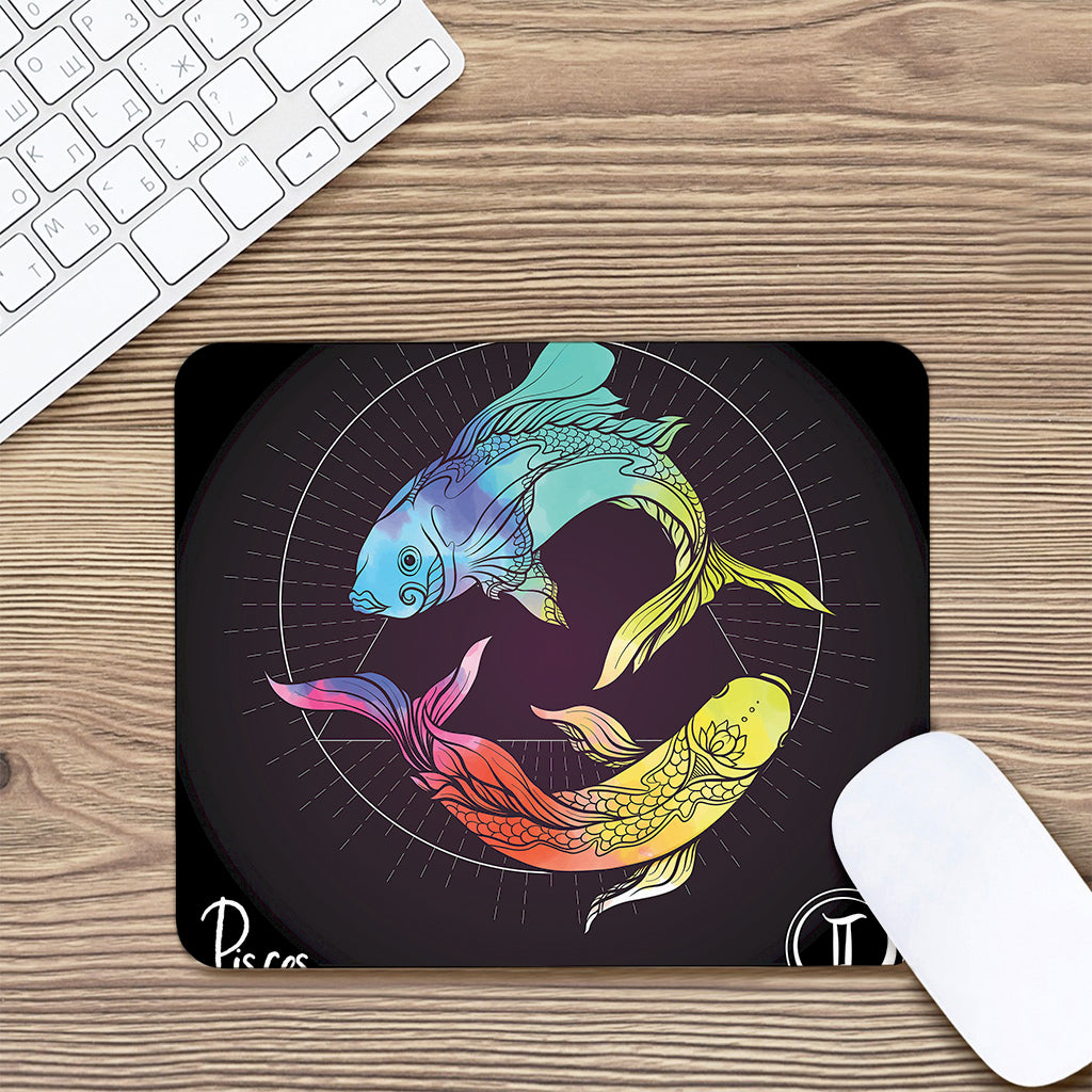 Colorful Pisces Sign Print Mouse Pad