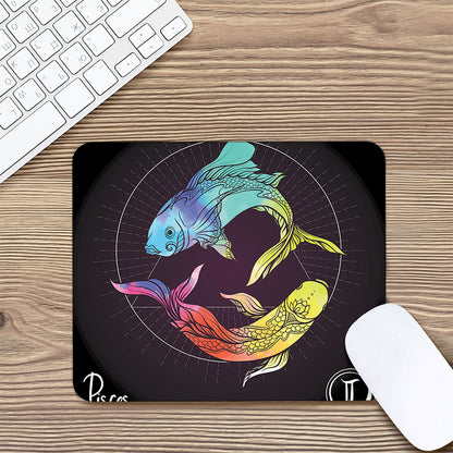 Colorful Pisces Sign Print Mouse Pad