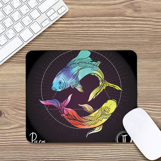 Colorful Pisces Sign Print Mouse Pad