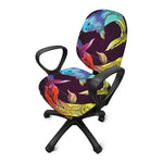 Colorful Pisces Sign Print Office Chair Cover