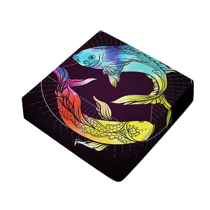 Colorful Pisces Sign Print Outdoor Seat Cushion Cover