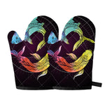 Colorful Pisces Sign Print Oven Mitts