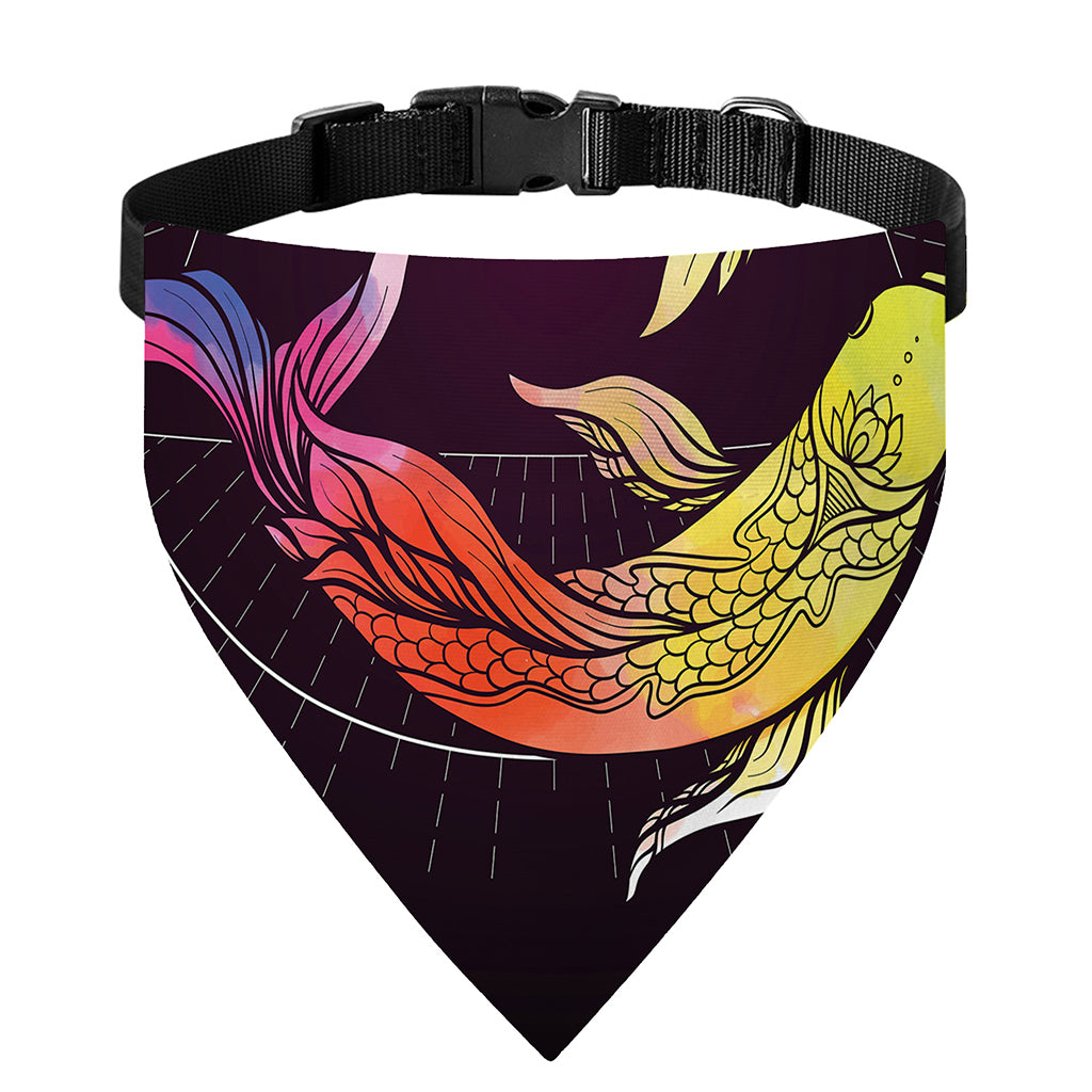 Colorful Pisces Sign Print Over The Collar Dog Bandana