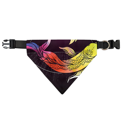 Colorful Pisces Sign Print Over The Collar Dog Bandana