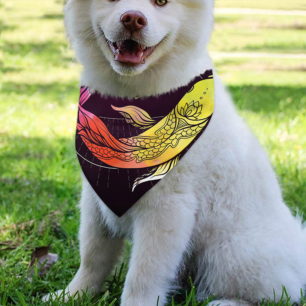 Colorful Pisces Sign Print Over The Collar Dog Bandana