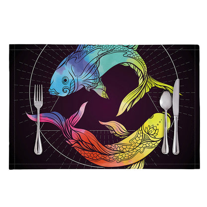 Colorful Pisces Sign Print Placemat