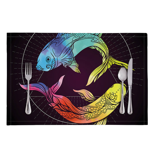 Colorful Pisces Sign Print Placemat