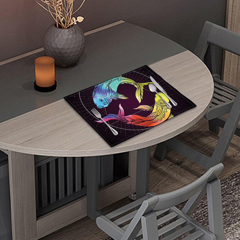 Colorful Pisces Sign Print Placemat