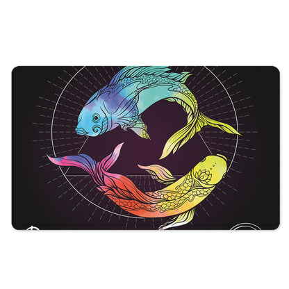 Colorful Pisces Sign Print Polyester Doormat