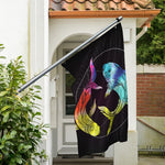 Colorful Pisces Sign Print Polyester Flag