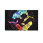Colorful Pisces Sign Print Polyester Flag