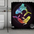 Colorful Pisces Sign Print Polyester Shower Curtain