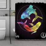 Colorful Pisces Sign Print Polyester Shower Curtain