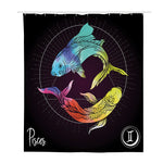 Colorful Pisces Sign Print Polyester Shower Curtain