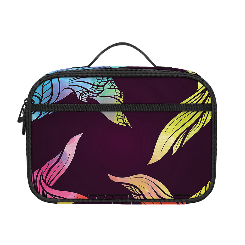 Colorful Pisces Sign Print Portable Lunch Bag