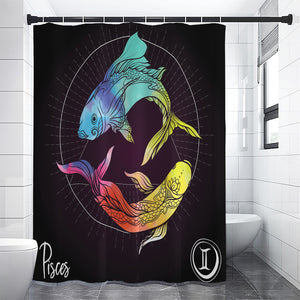 Colorful Pisces Sign Print Premium Shower Curtain