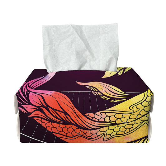 Colorful Pisces Sign Print Rectangle Tissue Box Cover