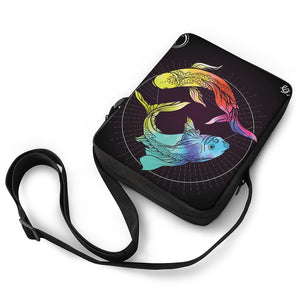 Colorful Pisces Sign Print Rectangular Crossbody Bag