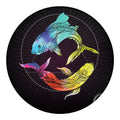 Colorful Pisces Sign Print Round Blanket