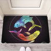 Colorful Pisces Sign Print Rubber Doormat