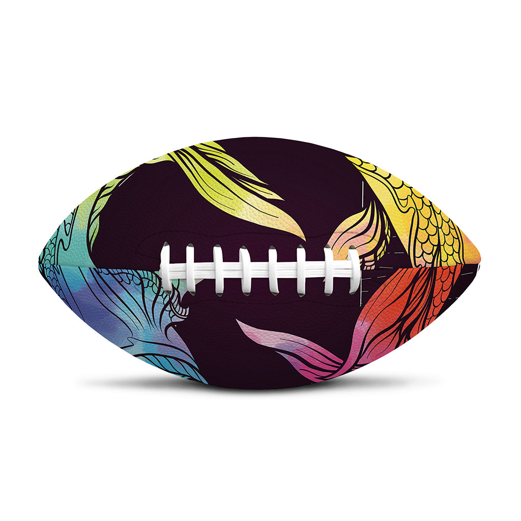 Colorful Pisces Sign Print Rugby Ball