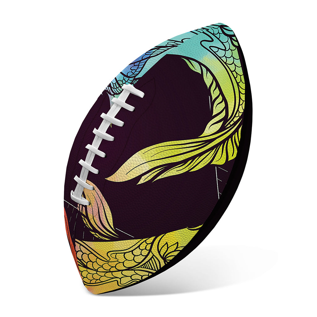 Colorful Pisces Sign Print Rugby Ball