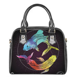 Colorful Pisces Sign Print Shoulder Handbag