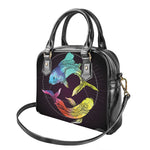 Colorful Pisces Sign Print Shoulder Handbag