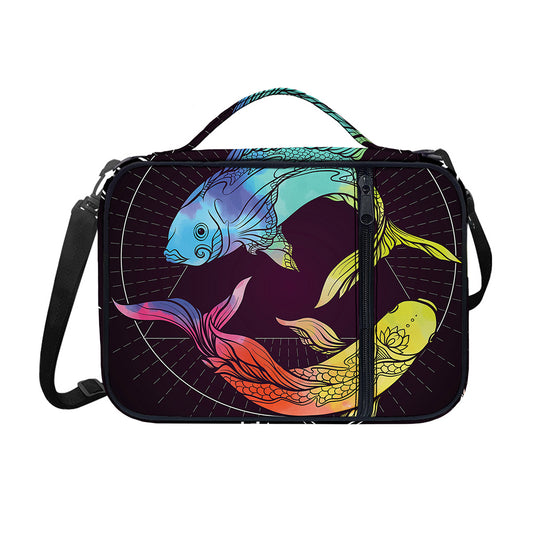 Colorful Pisces Sign Print Shoulder Strap Bible Bag