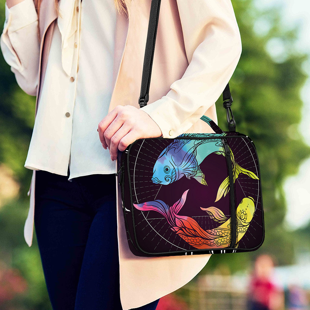 Colorful Pisces Sign Print Shoulder Strap Bible Bag