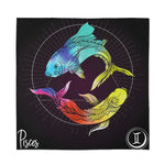 Colorful Pisces Sign Print Silk Bandana