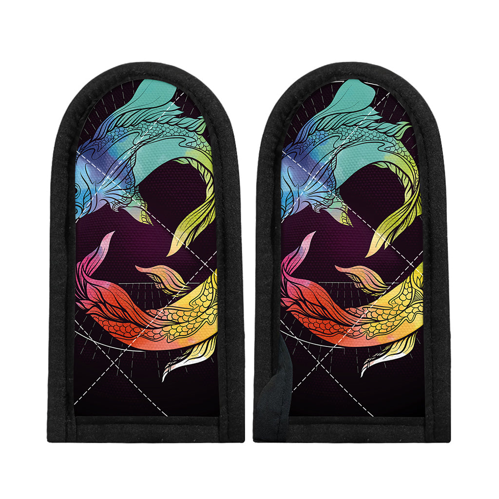 Colorful Pisces Sign Print Skillet Handle Cover