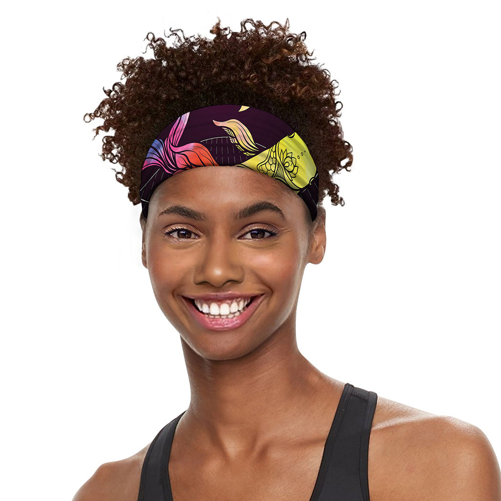 Colorful Pisces Sign Print Sports Headband