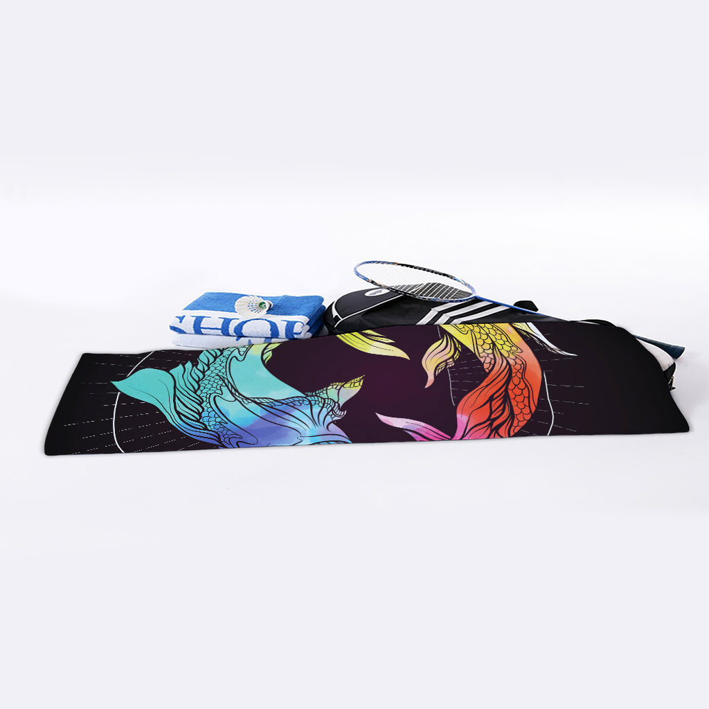 Colorful Pisces Sign Print Sports Towel