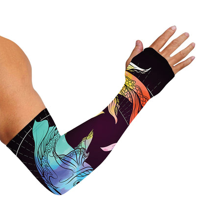 Colorful Pisces Sign Print Sun Protection Arm Sleeves