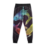 Colorful Pisces Sign Print Sweatpants