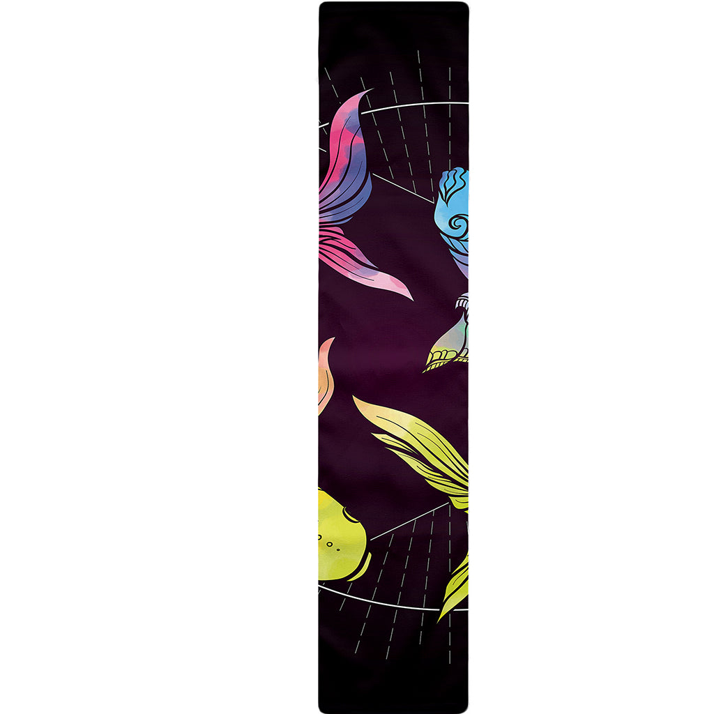 Colorful Pisces Sign Print Table Runner