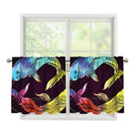 Colorful Pisces Sign Print Tier Curtains