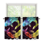 Colorful Pisces Sign Print Tier Curtains