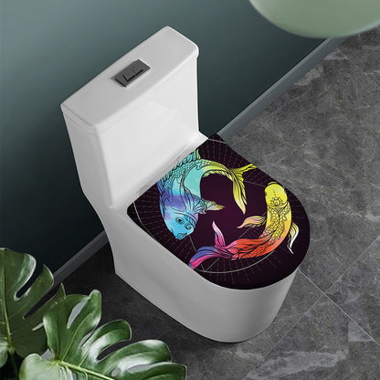 Colorful Pisces Sign Print Toilet Lid Cover