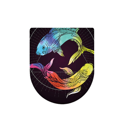 Colorful Pisces Sign Print Toilet Lid Cover