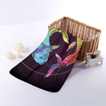 Colorful Pisces Sign Print Towel