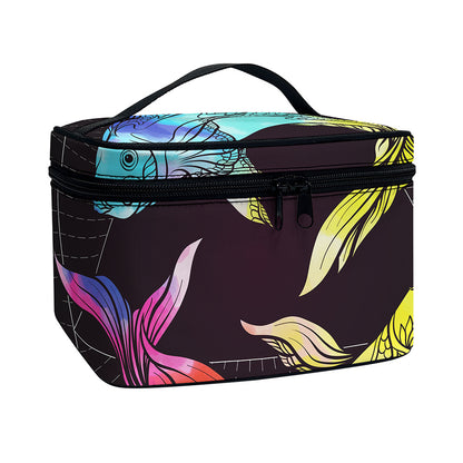 Colorful Pisces Sign Print Travel Makeup Bag